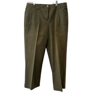 Chico's Additions Casual Cropped Pants Size 1.5 (10) Green Inseam 23"
